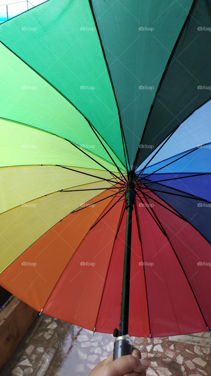 Walking enjoyable in rain with umbrella