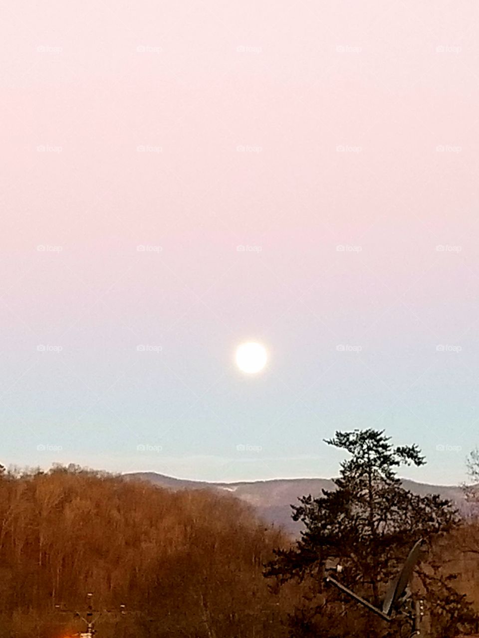 Morning moon glow