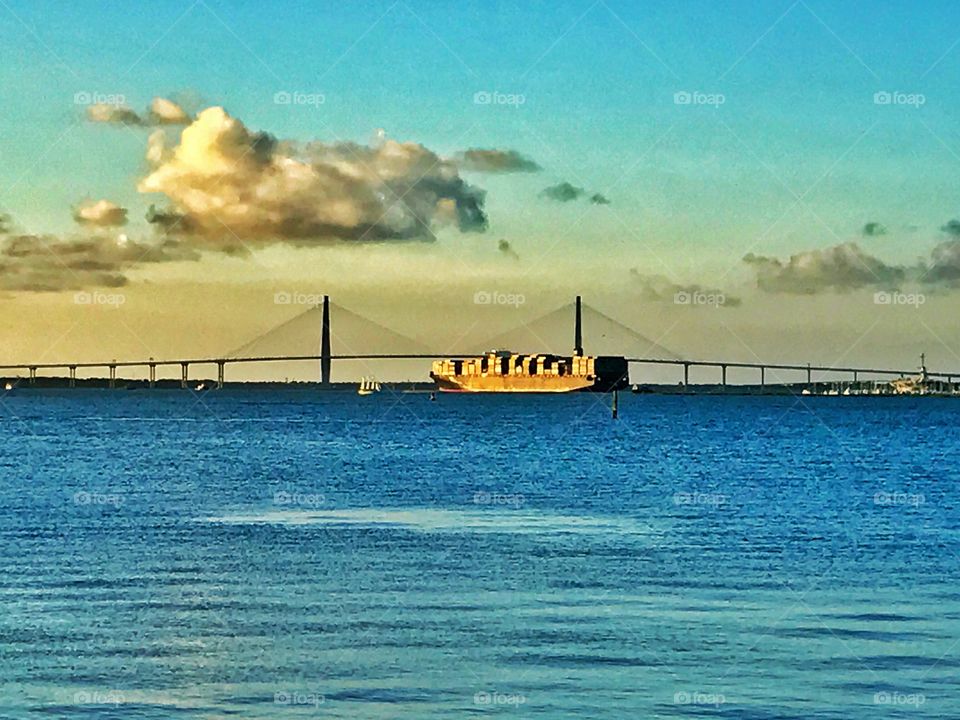 Container Ship in the Harbor