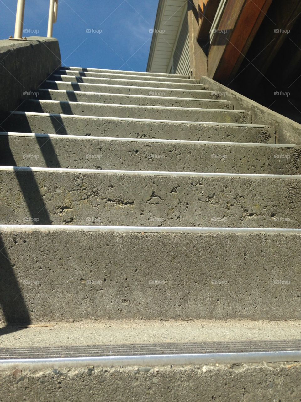 Steep cement stairs 