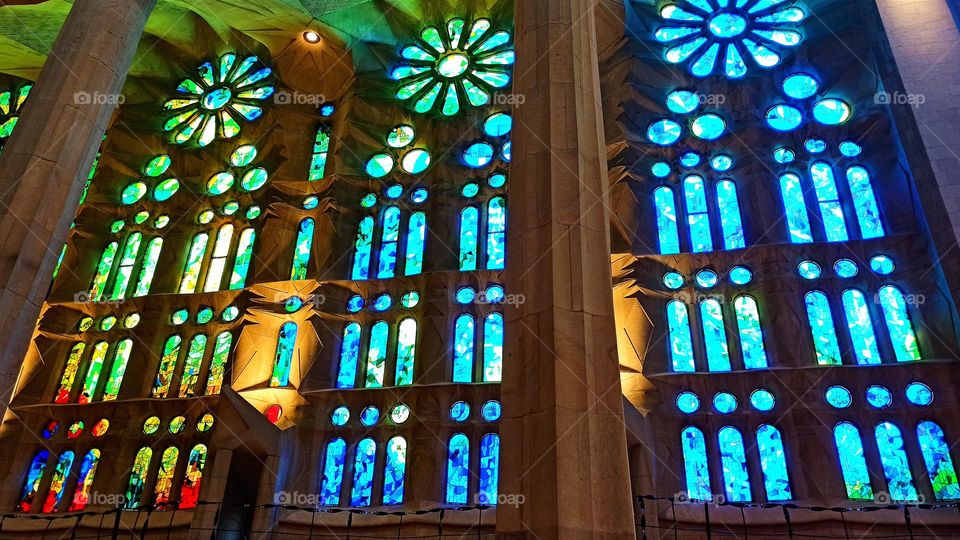 Beauty of Sagrada Familia, colorful Antoni Gaudí project, Barcelona, Spain