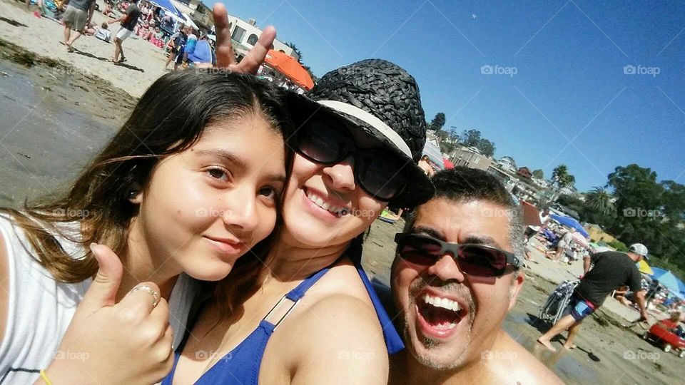 family beach