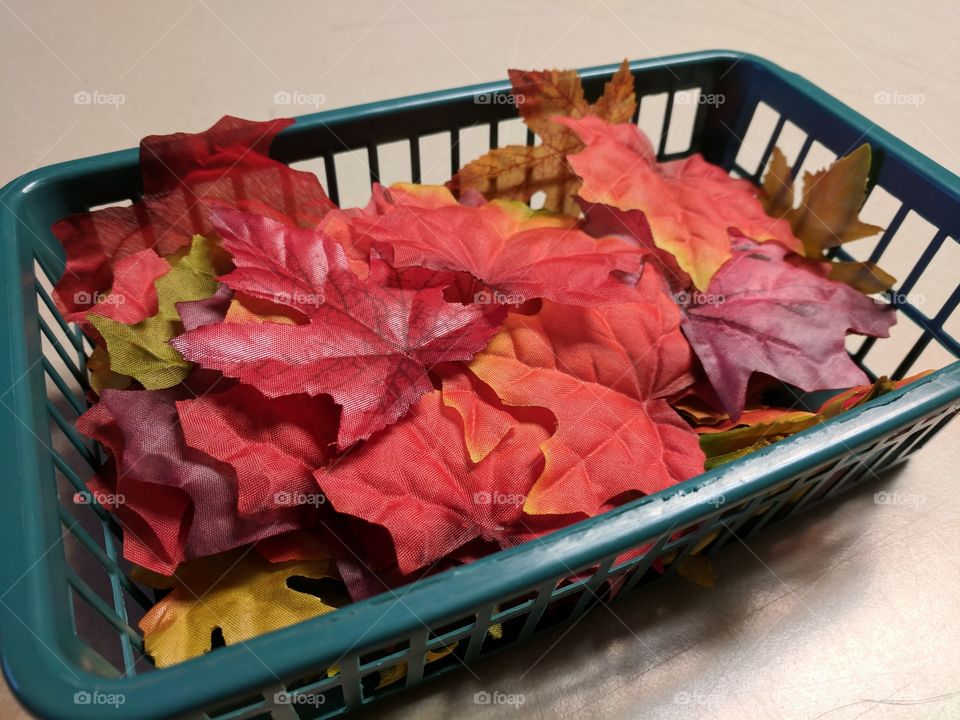 fall leaves fabric autumn basket