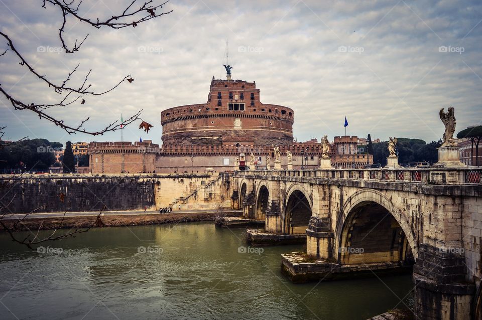 Castel Sant'Angelo on the river tiber in rome