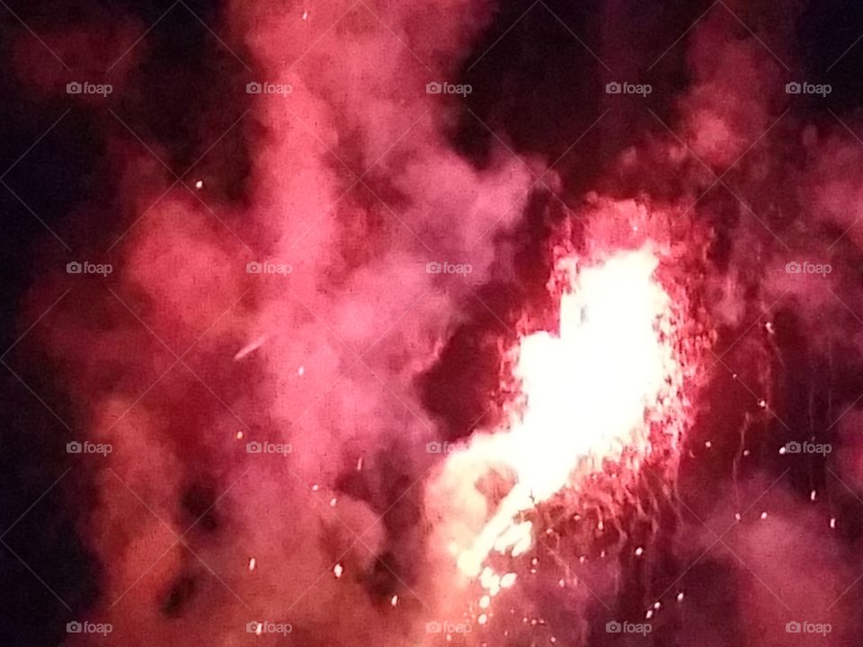 Fireworks smoke