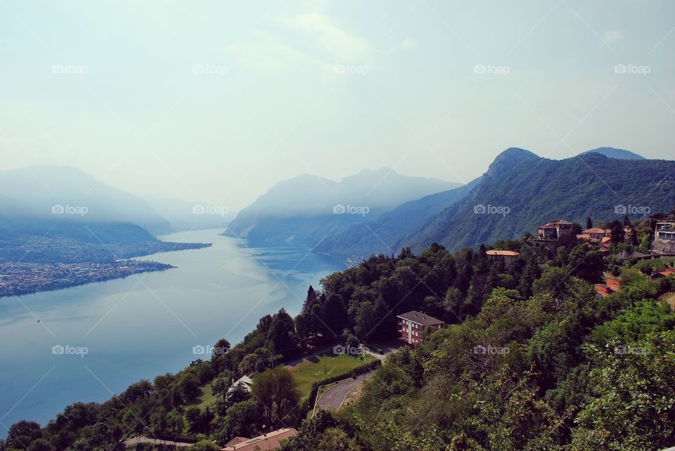The eastern branch of Lake Como, from Civenna - Bellagio, Lombardy, Italy.