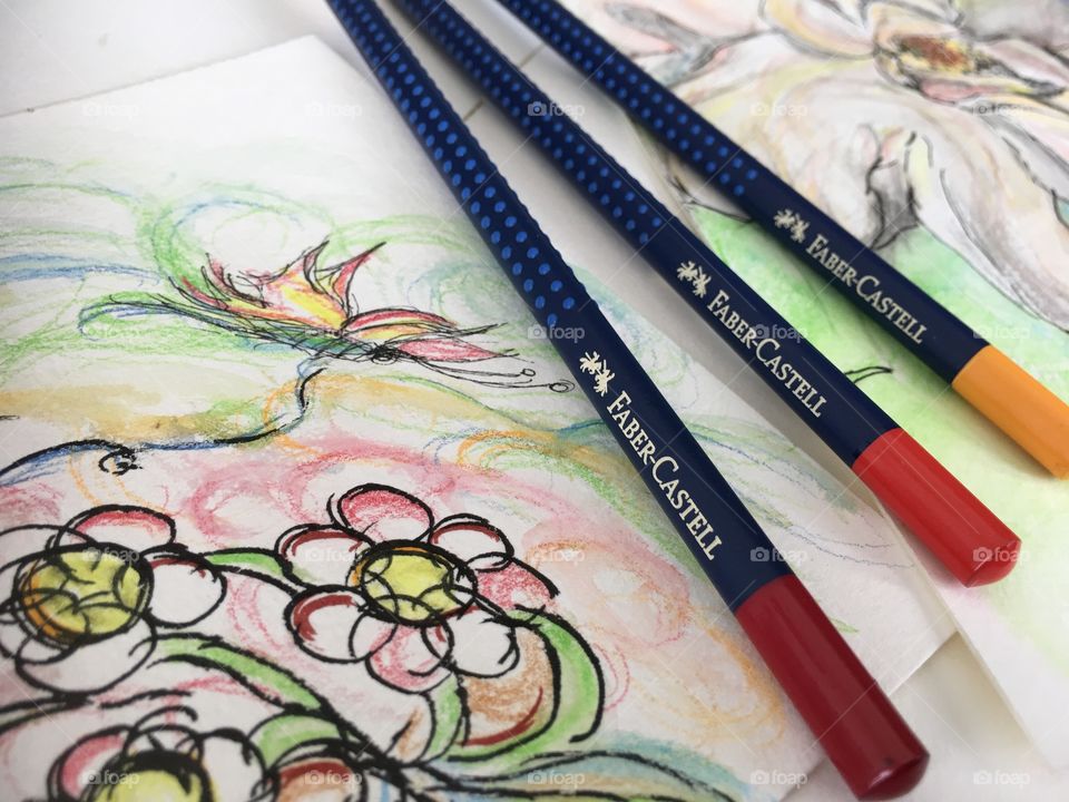 Flowers and nature colors Faber-Castell Aquarelle art photography 
