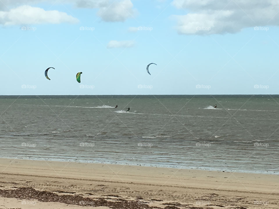 Kite boarders in south Australia 