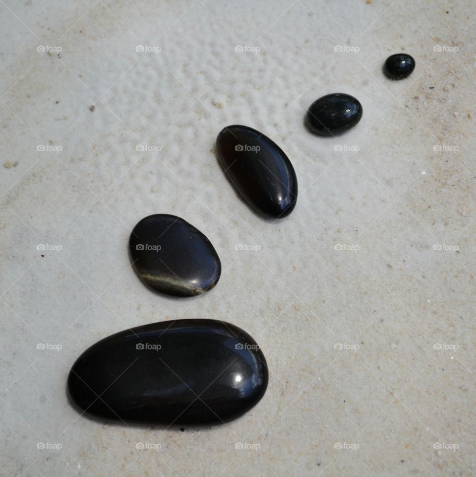 zen. stones in sand, quite zen