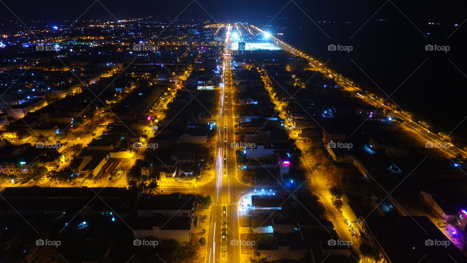 City, Street, Light, Evening, Road