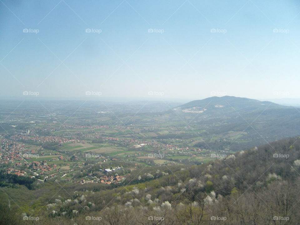Landscape of Central region in Serbia seen from above