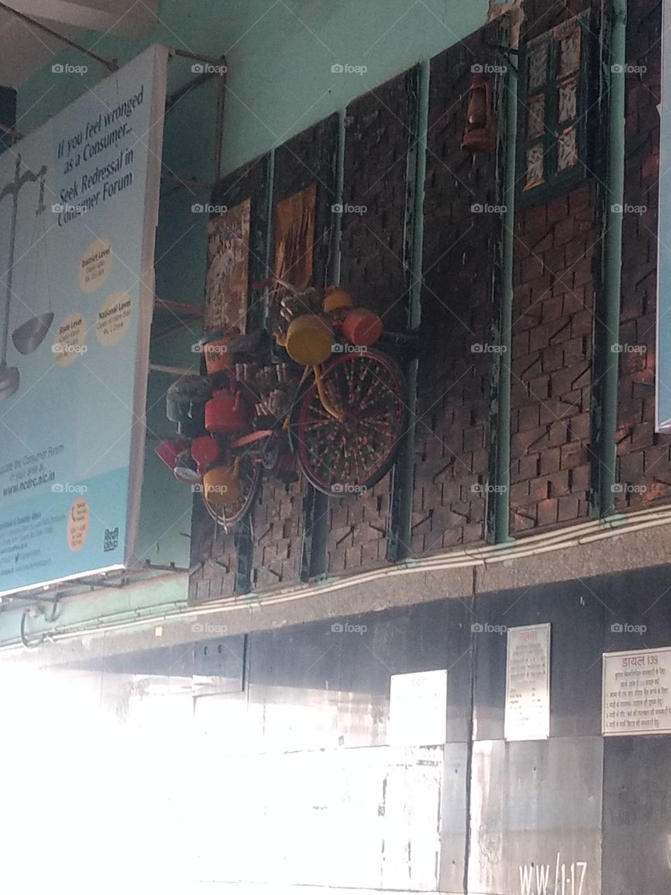 cycle hanged in railway station Chandigarh