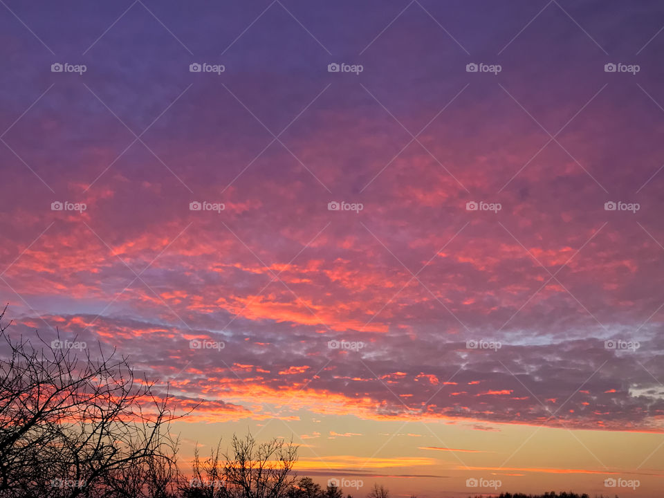 Sunset with creamy pink clouds