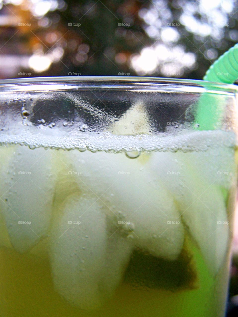 Iced Green Tea Closeup 
