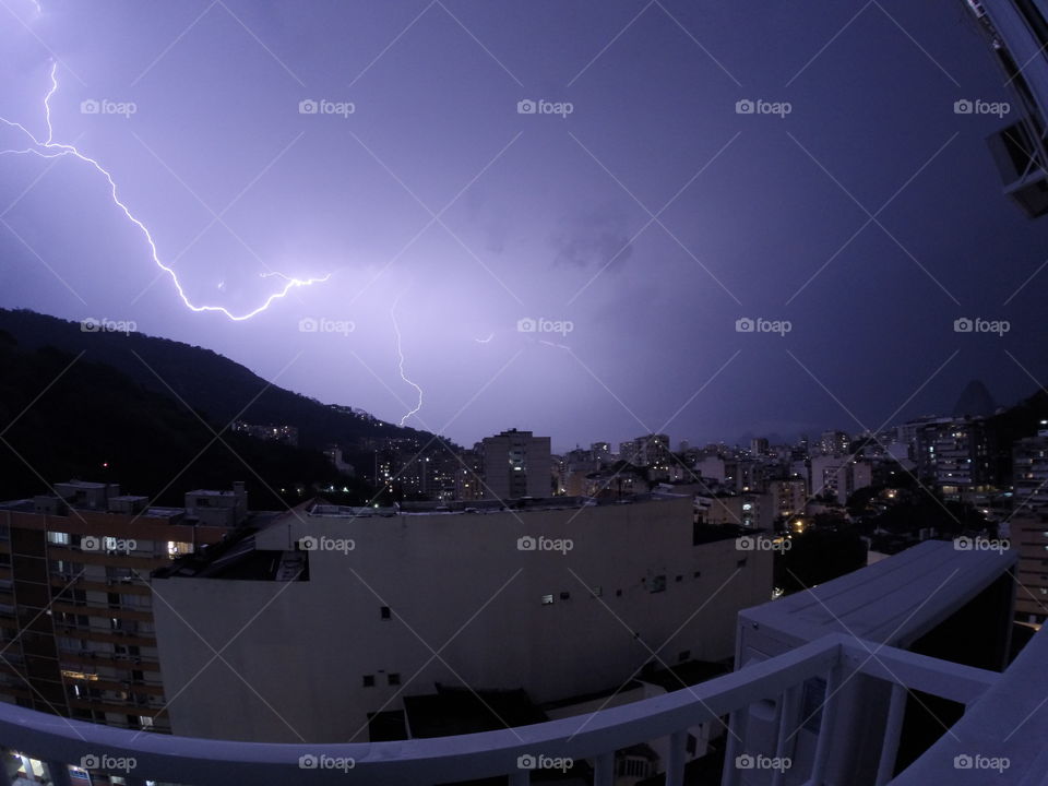 Lightning bolts in Rio de Janeiro