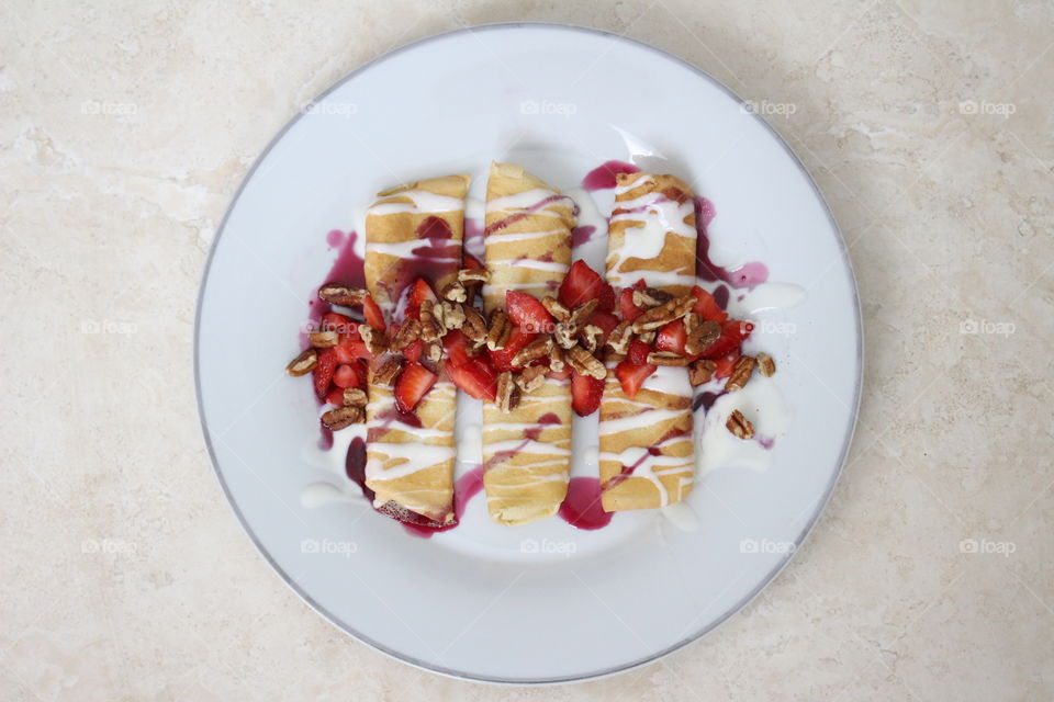 High angle view of food on plate