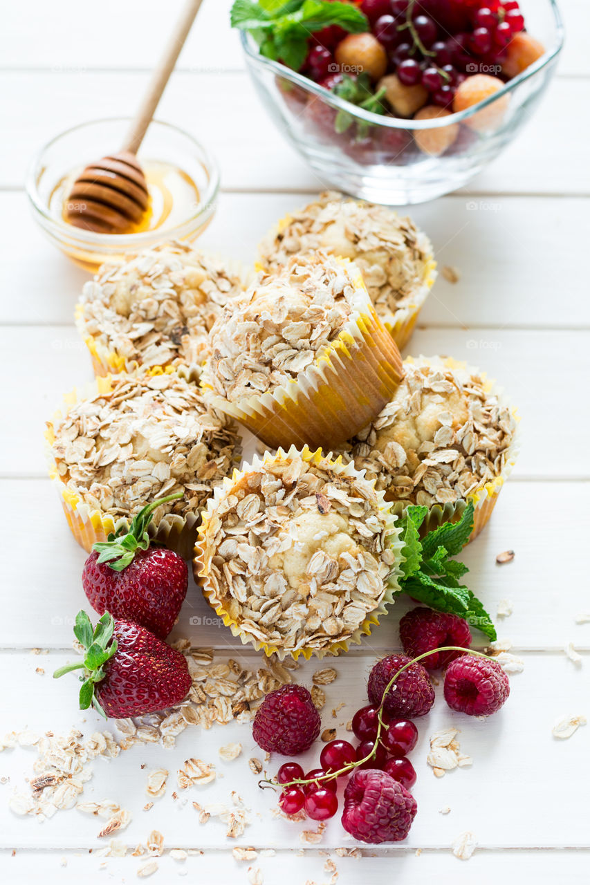 Homemade oat muffins