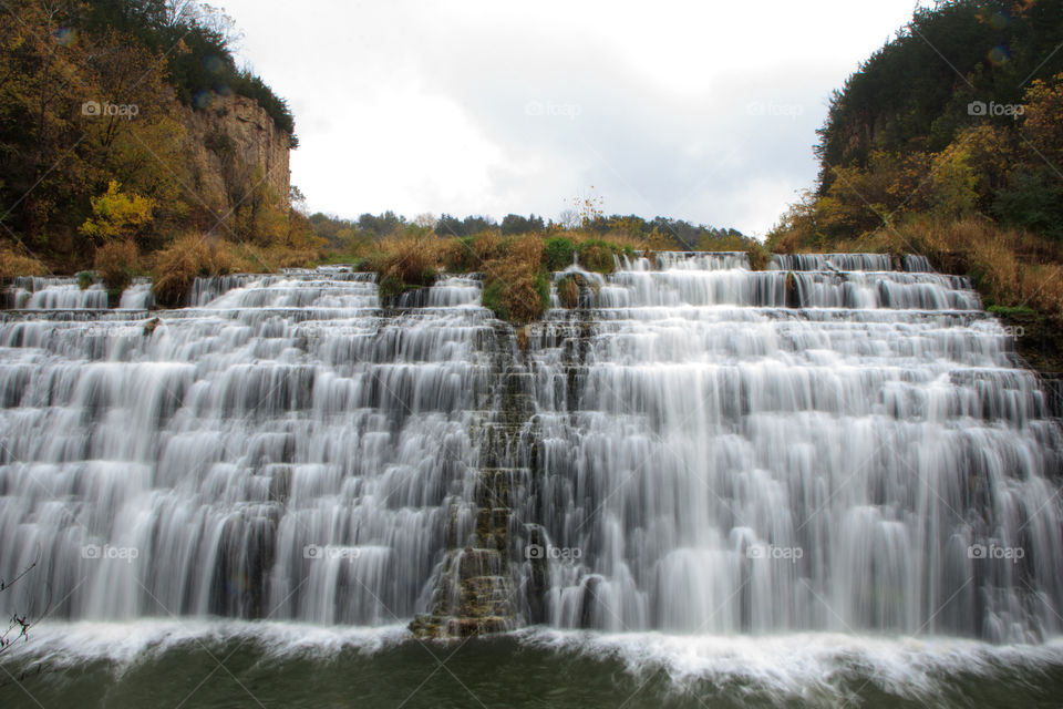 A waterfall on a Fall day.