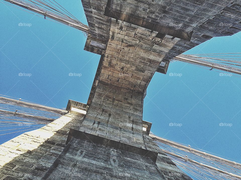 Low angle view of brooklyn bridge