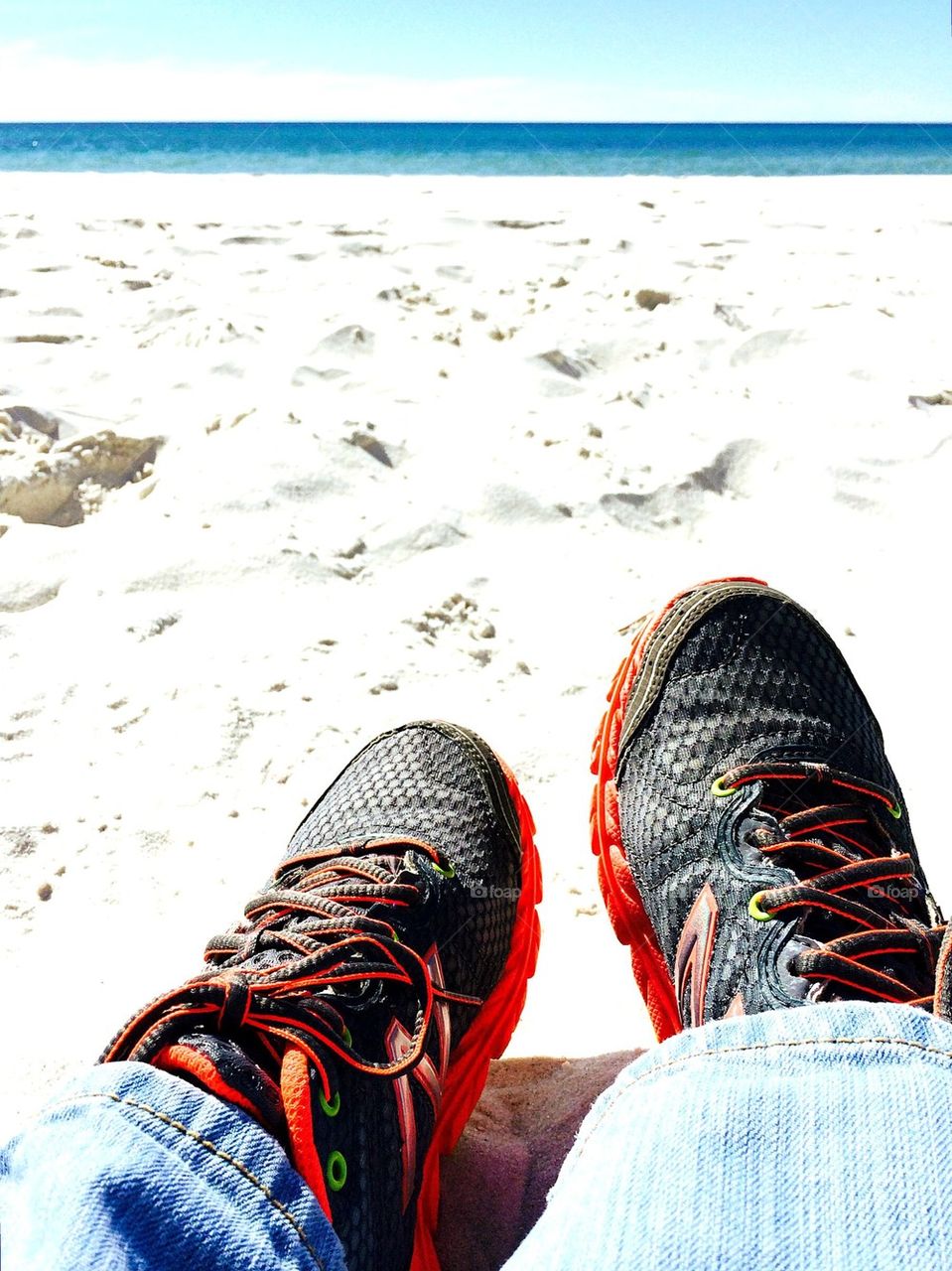 Beach feet selfie