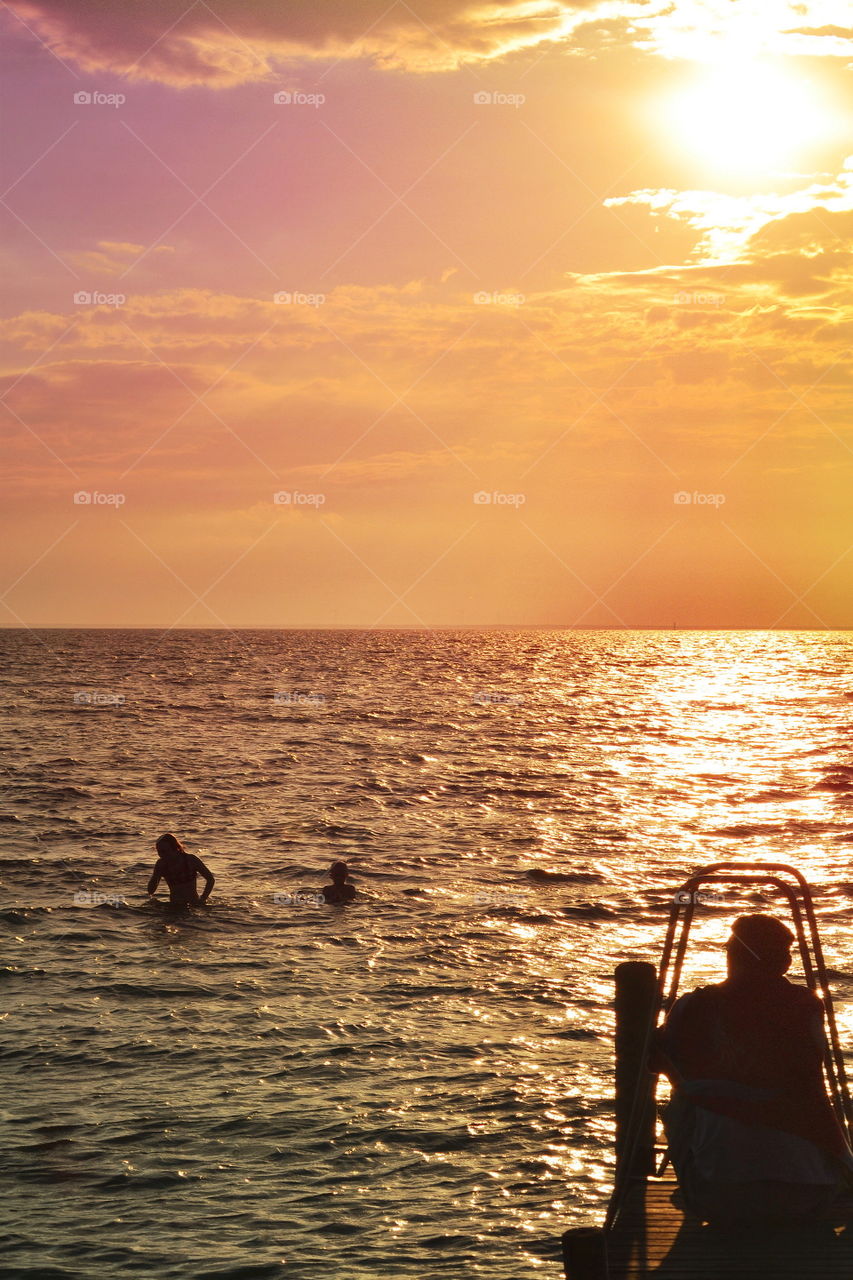 Sunset, Water, Dawn, Sun, Beach