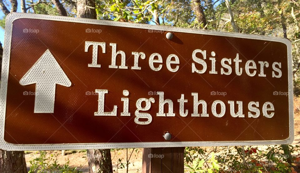 Three Sisters Lighthouse sign