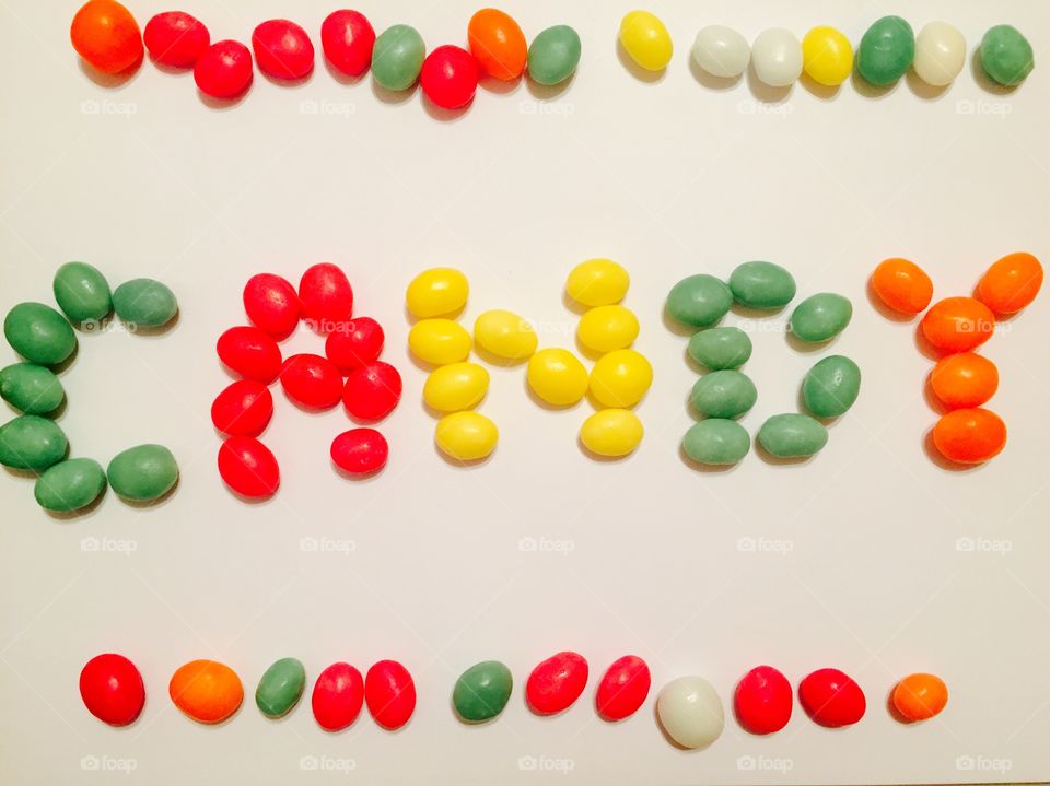 Candy written with candies