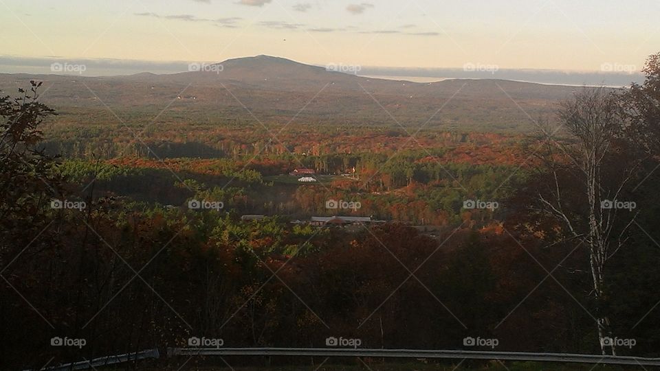 Crotched Mountain Valley NH. Coaches Mountain Valley NH at fall sunrise