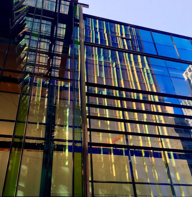 Reflection on glass building