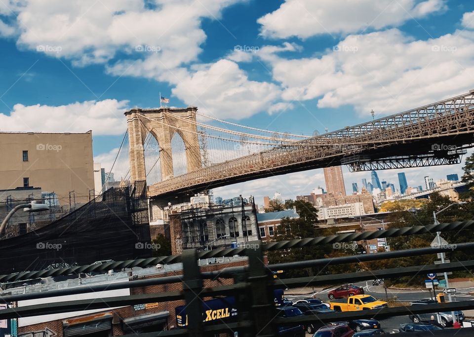 Cloud coverage over the Brooklyn Bridge