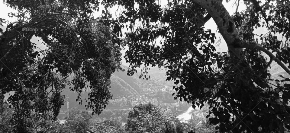 View of Deoprayag, land of gods from a distance