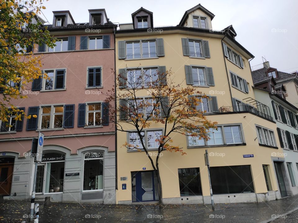 Zurich Switzerland nice houses in autumn