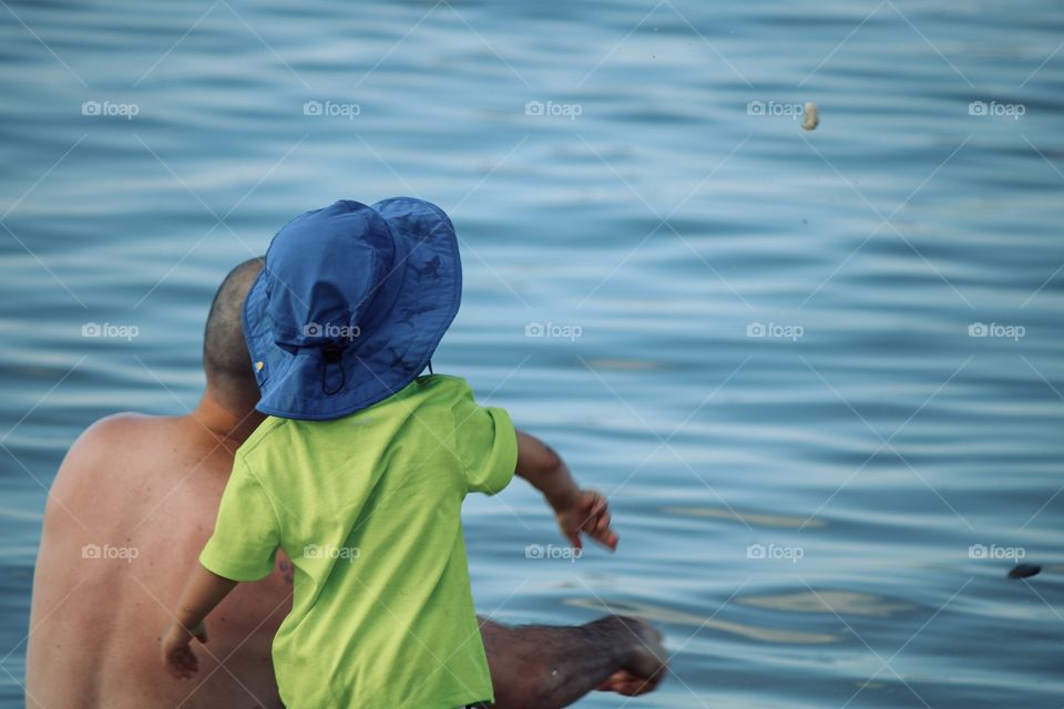 Father and son At the beach