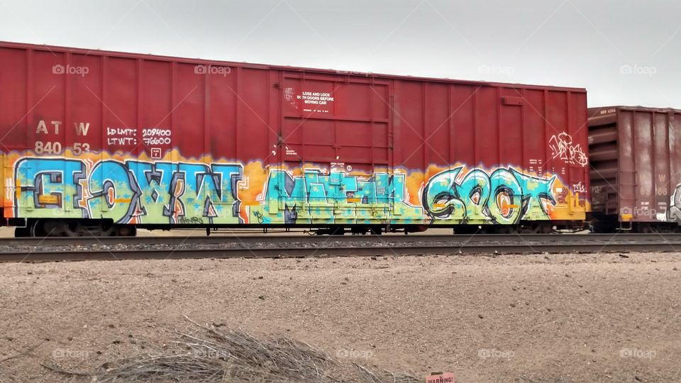 Graffiti on a train car