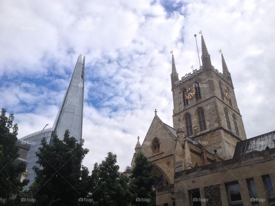 Beautiful shard and sky view London 