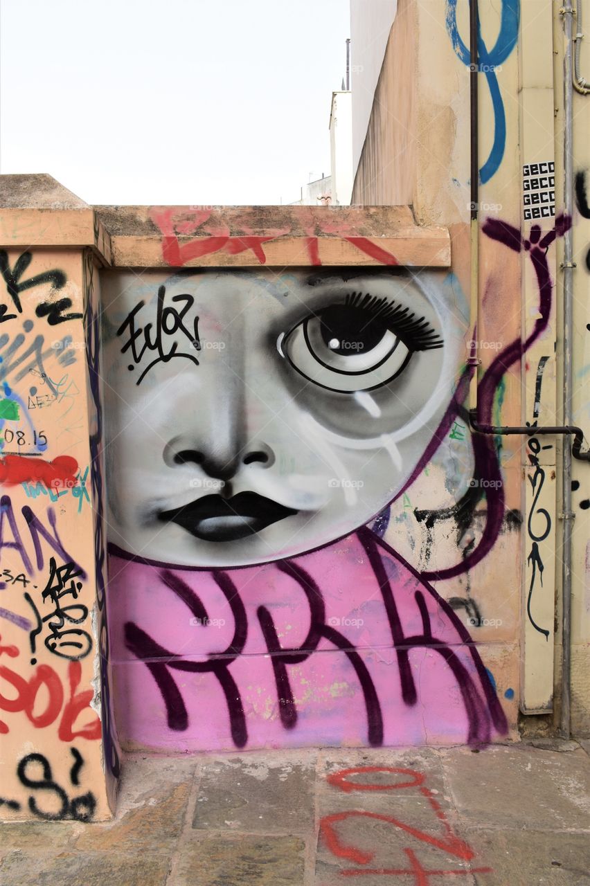 sad graffiti girl