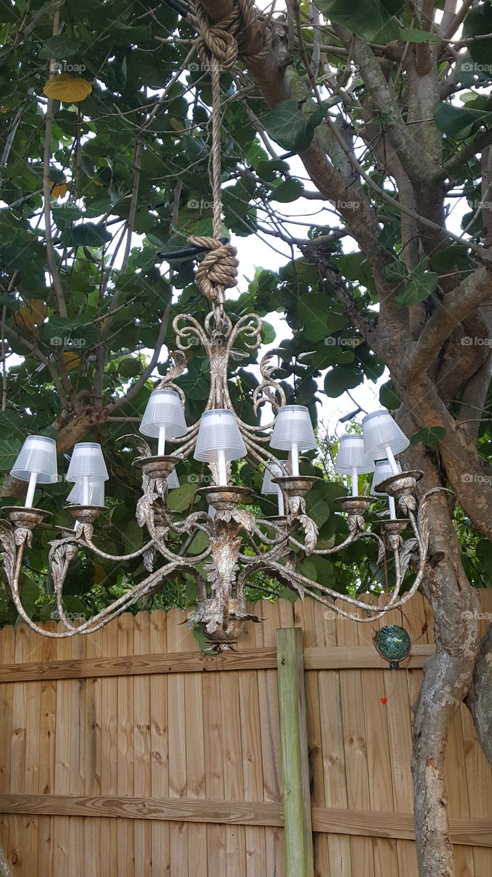 outdoor solar chandelier