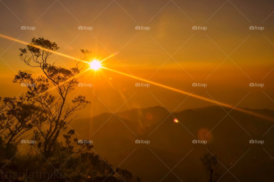 sunset in mountain telomoyo