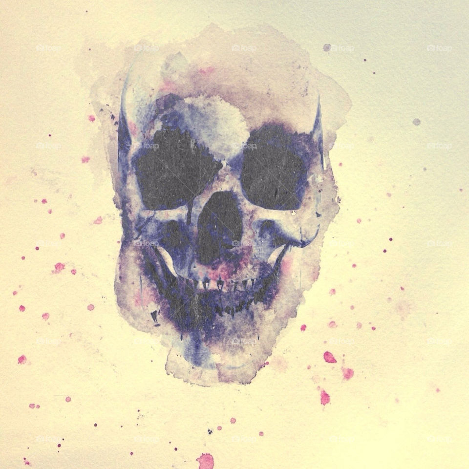 art paint illustration skull by brandonwoelfel