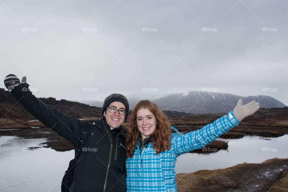 Hiking in thingvellir national park 