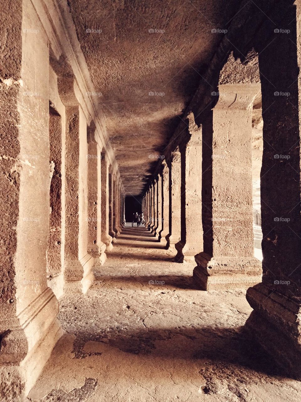 Architecture - cave temple - long pathway 