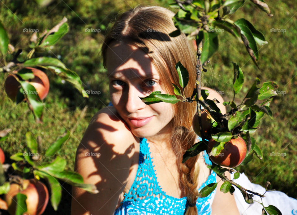 lights and shadows under the apple tree