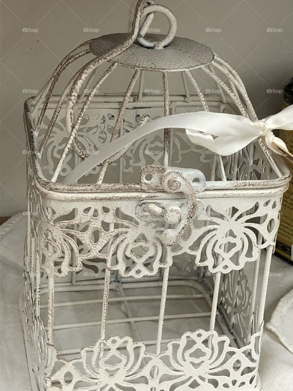 White bird cage decoration 