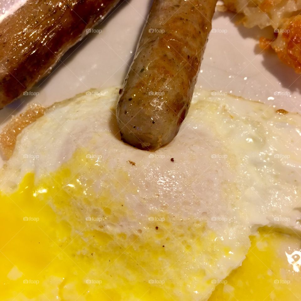 Sausage and eggs