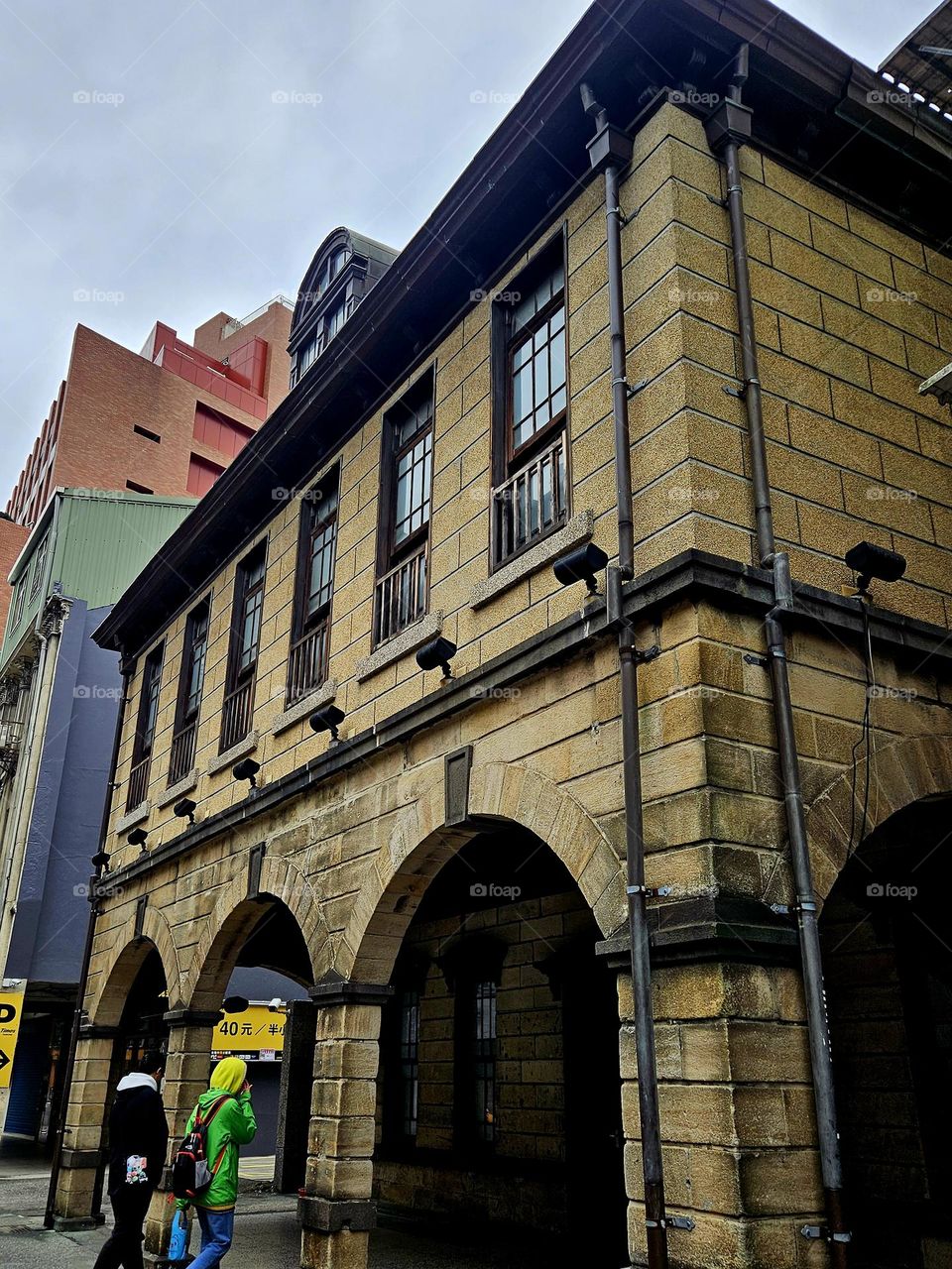 Characteristic ancient buildings on the street