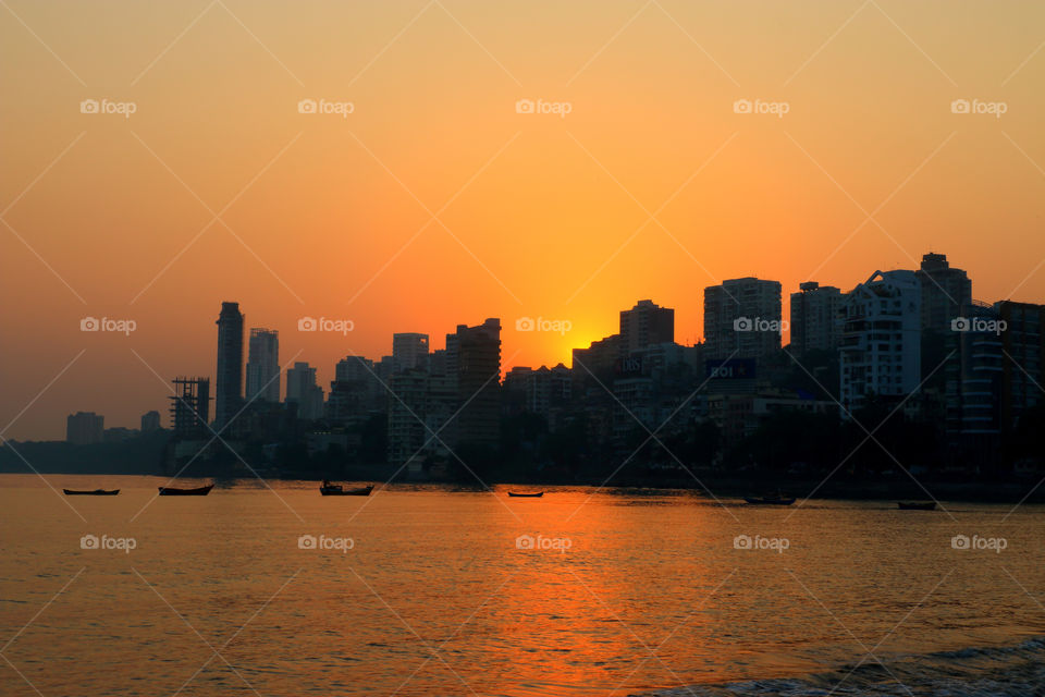 golden hours by the cityscape
