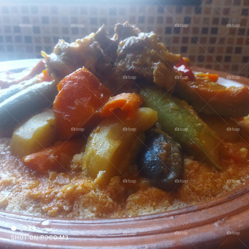 Delicious moroccan food:  the COUSCOUS.