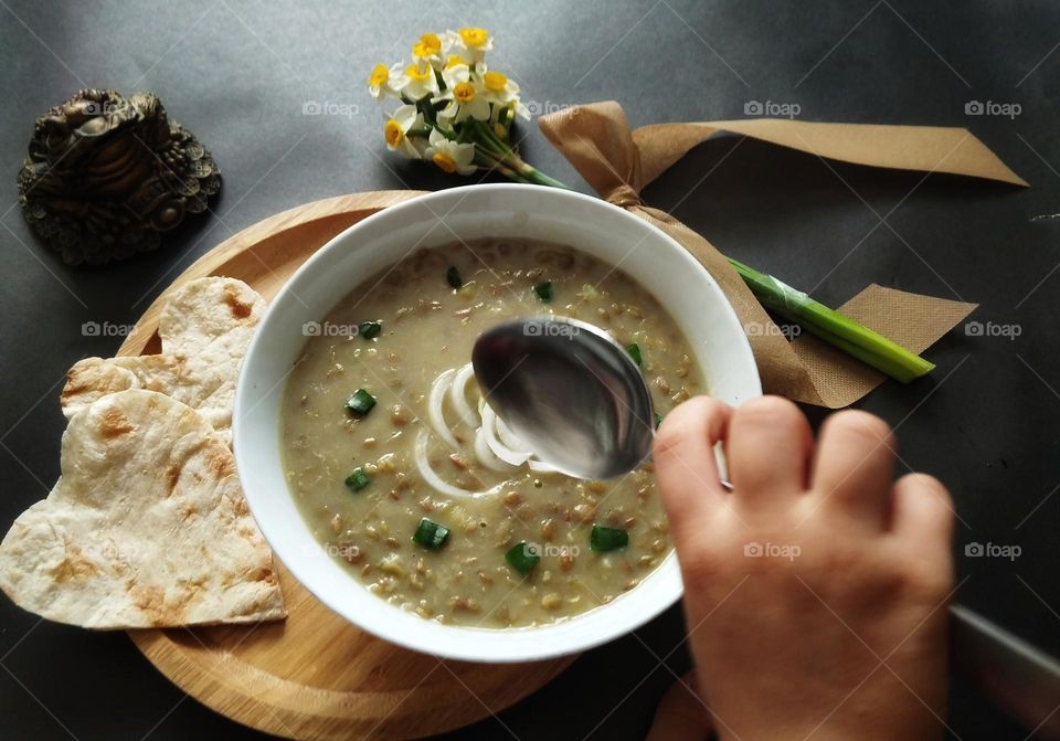 Lentils are a type of food whose main ingredient is lentils and it is one of the authentic Iranian soups that is cooked almost all over Iran and is very nourishing, simple and inexpensive and is usually used as a snack or main meal.