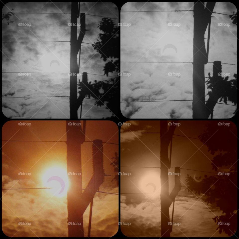 Collage of solar eclipse