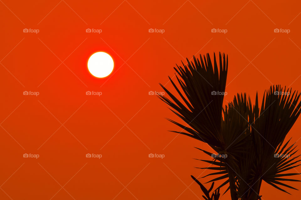 Sunrise with a bright orange sky is awesome to look at.